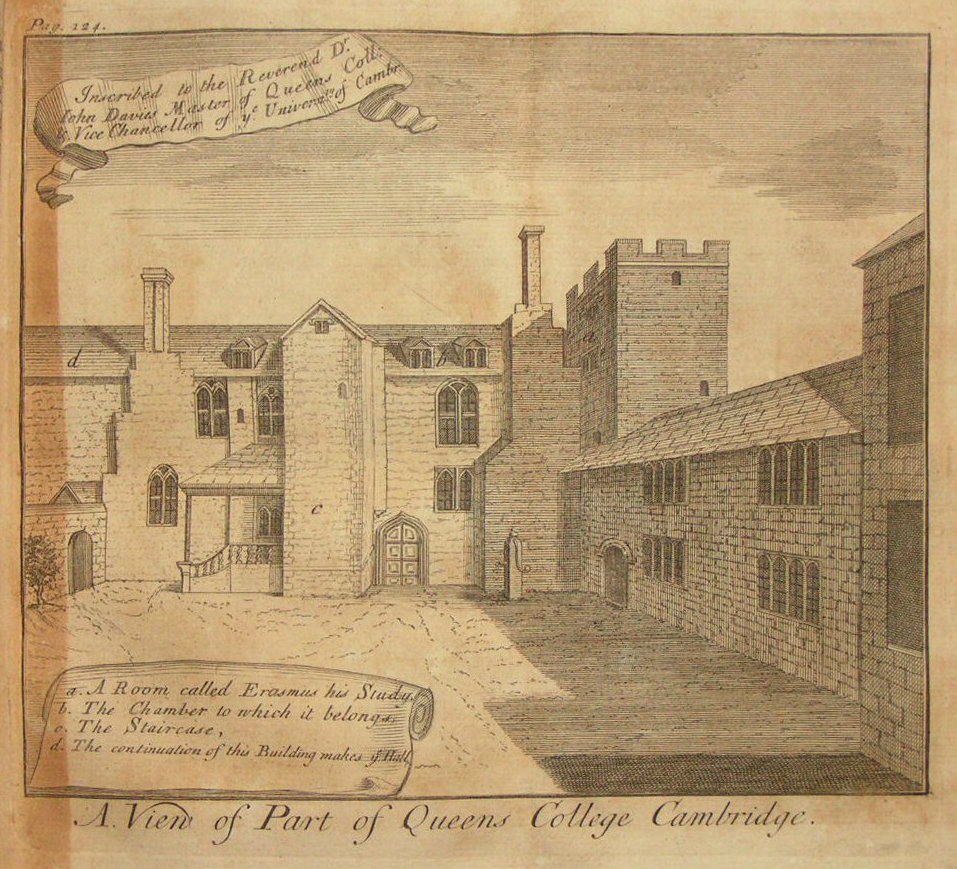 Print - A View of Part of Queens College Cambridge